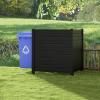 imageGiantex Outdoor Privacy Screen 2 Panels 48W x 48H Decorative Air Conditioner Fence Trash Can Enclosure with 3 Stakes Easy Assembly PVC Vinyl Picket Fences for Garden Patio Lawn Black