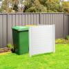 imageGiantex Outdoor Privacy Screen 2 Panels 48W x 48H Decorative Air Conditioner Fence Trash Can Enclosure with 3 Stakes Easy Assembly PVC Vinyl Picket Fences for Garden Patio Lawn WhiteWhite