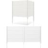 imageGiantex Outdoor Privacy Screen 2 Panels 48W x 48H Decorative Air Conditioner Fence Trash Can Enclosure with 3 Stakes Easy Assembly PVC Vinyl Picket Fences for Garden Patio Lawn WhiteWhite