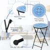 imageGiantex Outdoor Side Table Folding Mosaic Patio Table 14 Round Metal End Table wCeramic Tile Top Small Patio Table Accent Coffee Table for Porch Garden Balcony Plant Stand Indoor Outdoor Blue