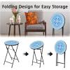 imageGiantex Outdoor Side Table Folding Mosaic Patio Table 14 Round Metal End Table wCeramic Tile Top Small Patio Table Accent Coffee Table for Porch Garden Balcony Plant Stand Indoor Outdoor Blue