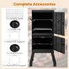 imageGiantex Outdoor Smoker with Double Doors 2 Detachable Grill Netting Smoking Racks Charcoal Pan ampamp Water Pan 4 Air Vents Thermometer Vertical Charcoal Smoker for Barbecue Camping Backyard GrillBlack