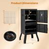 imageGiantex Outdoor Smoker with Double Doors 2 Detachable Grill Netting Smoking Racks Charcoal Pan ampamp Water Pan 4 Air Vents Thermometer Vertical Charcoal Smoker for Barbecue Camping Backyard GrillBlack