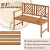 imageGiantex Outdoor Wooden Garden Bench  2Person Acacia Wood Loveseat with Armrests Backrest 800lbs Capacity Patio Park Bench for Backyard Front Porch Bench NonFoldableNonFoldable
