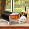 imageGiantex Pizza Oven Outdoor Propane and Wood Fired Pizza Maker with 13quot Pizza Stone Pizza Peel Gas Burner with Regulator Builtin Thermometer Portable Pizza Oven for Camping Backyard Party