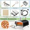 imageGiantex Pizza Oven Outdoor Propane and Wood Fired Pizza Maker with 13quot Pizza Stone Pizza Peel Gas Burner with Regulator Builtin Thermometer Portable Pizza Oven for Camping Backyard Party