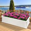 imageGiantex Plant Raised Bed Planter for Vegetables Flower Outdoor Garden Plant Box Patio Backyard Easy Assembly 2 Pcs 48Lx24Wx12H White