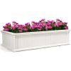 imageGiantex Plant Raised Bed Planter for Vegetables Flower Outdoor Garden Plant Box Patio Backyard Easy Assembly 2 Pcs 48Lx24Wx12H White
