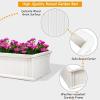 imageGiantex Plant Raised Bed Planter for Vegetables Flower Outdoor Garden Plant Box Patio Backyard Easy Assembly 2 Pcs 48Lx24Wx12H White