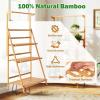 imageGiantex Plant Stand Indoor Outdoor  Bamboo 3Tier Hanging Tall Ladder Flower Pot Display Organizer Rack wHeight Adjustable Rod Folding Plant Shelf Holder for Living Room Corner Patio Garden Balcony