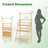 imageGiantex Plant Stand Indoor Outdoor  Bamboo 3Tier Hanging Tall Ladder Flower Pot Display Organizer Rack wHeight Adjustable Rod Folding Plant Shelf Holder for Living Room Corner Patio Garden Balcony