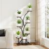 imageGiantex Plant Stand Indoor with Grow Lights 8Tier 58quot Tall Corner Metal Plant Shelf for Multiple Plants Decorative Curved Flower Pot Display Rack for Living Room Home Balcony Patio 11 Pack