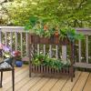 imageGiantex Planter Raised Bed 2Tier Wood Garden Bed Potted Plant Rack with Fence Elevated Standing Plant Container Box for Vegetable Flower Herb Succulent Indoor Outdoor Backyard Balcony 1Brown