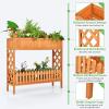imageGiantex Planter Raised Bed 2Tier Wood Garden Bed Potted Plant Rack with Fence Elevated Standing Plant Container Box for Vegetable Flower Herb Succulent Indoor Outdoor Backyard Balcony 1Natural