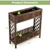 imageGiantex Planter Raised Bed 2Tier Wood Garden Bed Potted Plant Rack with Fence Elevated Standing Plant Container Box for Vegetable Flower Herb Succulent Indoor Outdoor Backyard Balcony 1Brown