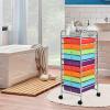 imageGiantex Plastic Boxes 10 Drawer Rolling Organizer Cart Utility Storage Tools Scrapbook Paper MultiUse Multicolor