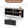imageGiantex Portable Bar Table for Events Folding Mobile Bartending Station with Storage Shelves Removable Privacy Skirt Carrying Case for Parties Catering Trade Shows Coffee 435L x 345HCoffee