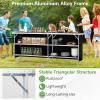 imageGiantex Portable Bar Table for Events Folding Mobile Bartending Station with Storage Shelves Removable Privacy Skirt Carrying Case for Parties Catering Trade Shows Coffee 435L x 345HBlack