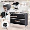 imageGiantex Portable Bar Table for Events Folding Mobile Bartending Station with Storage Shelves Removable Privacy Skirt Carrying Case for Parties Catering Trade Shows Coffee 435L x 345HBlack