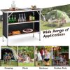 imageGiantex Portable Bar Table for Events Folding Mobile Bartending Station with Storage Shelves Removable Privacy Skirt Carrying Case for Parties Catering Trade Shows Coffee 435L x 345HCoffee