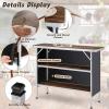 imageGiantex Portable Bar Table for Events Folding Mobile Bartending Station with Storage Shelves Removable Privacy Skirt Carrying Case for Parties Catering Trade Shows Coffee 435L x 345HCoffee