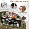 imageGiantex Portable Bar Table for Events Folding Mobile Bartending Station with Storage Shelves Removable Privacy Skirt Carrying Case for Parties Catering Trade Shows Coffee 435L x 345HCoffee