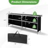imageGiantex Portable Bar Table for Events Folding Mobile Bartending Station with Storage Shelves Removable Privacy Skirt Carrying Case for Parties Catering Trade Shows Coffee 435L x 345HBlack