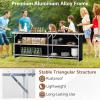 imageGiantex Portable Bar Table for Events Folding Mobile Bartending Station with Storage Shelves Removable Privacy Skirt Carrying Case for Parties Catering Trade Shows Coffee 435L x 345HCoffee