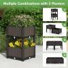 imageGiantex Raised Garden Bed Elevated Planter Box Kit W 8 Legs 2 Planter Boxes SelfWatering System Drainage Holes Indoor ampamp Outdoor Vegetable Fruit Flower Herb Growing BoxBrown