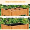imageGiantex Raised Garden Bed Elevated Planter Box Kit with 8 Grids ampamp Liner for Herbs Vegetables Flowers Outdoor Solid Fir Wood Planting Container with Legs ampamp Storage Shelf for Backyard Patio NaturalNatural
