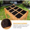 imageGiantex Raised Garden Bed Elevated Planter Box Kit with 8 Grids ampamp Liner for Herbs Vegetables Flowers Outdoor Solid Fir Wood Planting Container with Legs ampamp Storage Shelf for Backyard Patio NaturalNatural