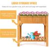 imageGiantex Raised Garden Bed Elevated Planter Box Kit with 8 Grids ampamp Liner for Herbs Vegetables Flowers Outdoor Solid Fir Wood Planting Container with Legs ampamp Storage Shelf for Backyard Patio NaturalNatural
