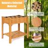 imageGiantex Raised Garden Bed Elevated Planter Box Kit with 8 Grids ampamp Liner for Herbs Vegetables Flowers Outdoor Solid Fir Wood Planting Container with Legs ampamp Storage Shelf for Backyard Patio NaturalNatural