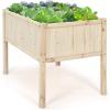 imageGiantex Raised Garden Bed Elevated Wood Planter Box Planter Raised Beds with Legs ampamp Black Liner Planting Raised Beds Herb Vegetable Flowers Growing Container Easy Assembly 1