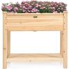 imageGiantex Raised Garden Bed Elevated Wood Planter Box Standing Garden Bed Kit wLegs ampamp Storage Shelf for Vegetable Flower Herb Outdoor Use for Patio Backyard Natural34Lx 18Wx 30H