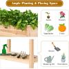 imageGiantex Raised Garden Bed Elevated Wood Planter Box Standing Garden Bed Kit wLegs ampamp Storage Shelf for Vegetable Flower Herb Outdoor Use for Patio Backyard Natural34Lx 18Wx 30H