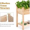 imageGiantex Raised Garden Bed Elevated Wood Planter Box Standing Garden Bed Kit wLegs ampamp Storage Shelf for Vegetable Flower Herb Outdoor Use for Patio Backyard Natural34Lx 18Wx 30H