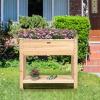 imageGiantex Raised Garden Bed Elevated Wood Planter Box Standing Garden Bed Kit wLegs ampamp Storage Shelf for Vegetable Flower Herb Outdoor Use for Patio Backyard Natural34Lx 18Wx 30H