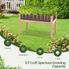 imageGiantex Raised Garden Bed Elevated Wood Planter Box Standing Garden Bed Kit wLegs ampamp Storage Shelf for Vegetable Flower Herb Outdoor Use for Patio Backyard Natural47x23x31