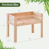 imageGiantex Raised Garden Bed Elevated Wood Planter Box Standing Garden Bed Kit wLegs ampamp Storage Shelf for Vegetable Flower Herb Outdoor Use for Patio Backyard Natural30x18x24