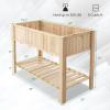 imageGiantex Raised Garden Bed Elevated Wood Planter Box Standing Garden Bed Kit wLegs ampamp Storage Shelf for Vegetable Flower Herb Outdoor Use for Patio Backyard Natural47Lx 23Wx 35H