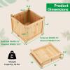 imageGiantex Raised Garden Bed Folding Wood Planter for Vegetable Flower Outdoor Elevated Planting Boxes Folding Plant Container Patio Lawn Garden Backyard Easy Assembly 15quot Lx15 Wx14 HNatural