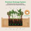 imageGiantex Raised Garden Bed Folding Wood Planter for Vegetable Flower Outdoor Elevated Planting Boxes Folding Plant Container Patio Lawn Garden Backyard Easy Assembly 15quot Lx15 Wx14 HNatural