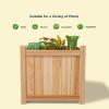 imageGiantex Raised Garden Bed Folding Wood Planter for Vegetable Flower Outdoor Elevated Planting Boxes Folding Plant Container Patio Lawn Garden Backyard Easy Assembly 15quot Lx15 Wx14 HBeige