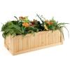 imageGiantex Raised Garden Bed Folding Wood Planter for Vegetable Flower Outdoor Elevated Planting Boxes Folding Plant Container Patio Lawn Garden Backyard Easy Assembly 15quot Lx15 Wx14 HNatural