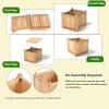 imageGiantex Raised Garden Bed Folding Wood Planter for Vegetable Flower Outdoor Elevated Planting Boxes Folding Plant Container Patio Lawn Garden Backyard Easy Assembly 15quot Lx15 Wx14 HBeige