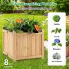 imageGiantex Raised Garden Bed Folding Wood Planter for Vegetable Flower Outdoor Elevated Planting Boxes Folding Plant Container Patio Lawn Garden Backyard Easy Assembly 15quot Lx15 Wx14 HNatural