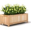 imageGiantex Raised Garden Bed Folding Wood Planter for Vegetable Flower Outdoor Elevated Planting Boxes Folding Plant Container Patio Lawn Garden Backyard Easy Assembly 15quot Lx15 Wx14 HBeige