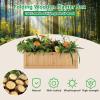 imageGiantex Raised Garden Bed Folding Wood Planter for Vegetable Flower Outdoor Elevated Planting Boxes Folding Plant Container Patio Lawn Garden Backyard Easy Assembly 15quot Lx15 Wx14 HNatural