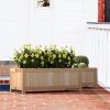 imageGiantex Raised Garden Bed Folding Wood Planter for Vegetable Flower Outdoor Elevated Planting Boxes Folding Plant Container Patio Lawn Garden Backyard Easy Assembly 15quot Lx15 Wx14 HBeige